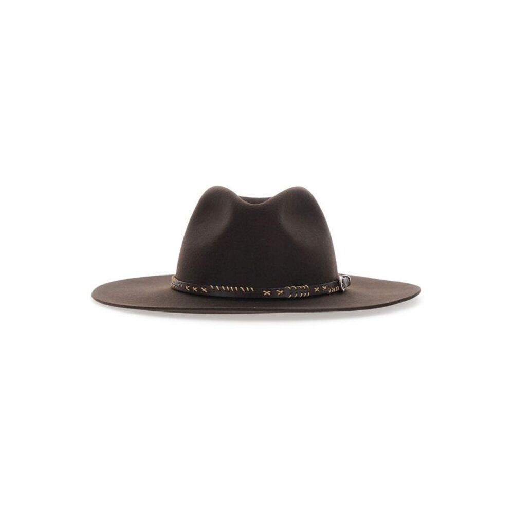 Golden Goose Men Fedora With Elegant Style In 100% Wool Brown Unisex